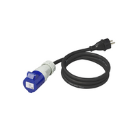 Adaptador con enchufe con toma de tierra y toma CEE de 16 A ProPlus 373527DE, cable de 150 cm.