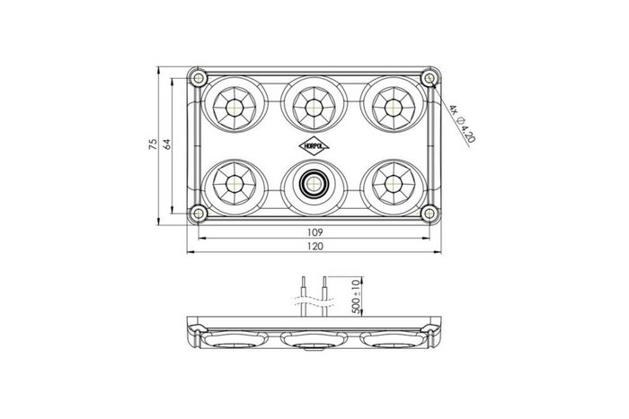 Lámpara LED de interior para coche HORPOL LWD2157 de 900 lm con interruptor y diodo rojo.