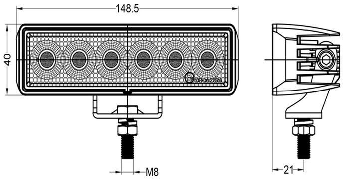 Reflector de luz de trabajo LED TT TECHNOLOGY TT.13318 24xLED 1920lm rectangular