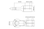 Enganche de ojo KNOTT KK6220S para remolque de 3500 kg con barra de tiro tubular de 60 mm