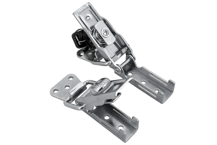 Juego de ganchos laterales con fijaciones WINTERHOFF BVS 60-1 + BVSG 60-A, cerradura lateral completa para remolque con llave