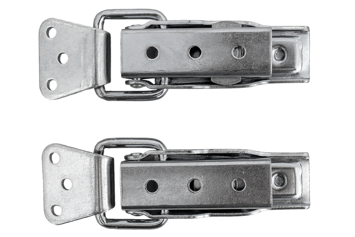 Juego de ganchos laterales con fijaciones WINTERHOFF BVS 60-1 + BVSG 60-A, cerradura lateral completa para remolque con llave