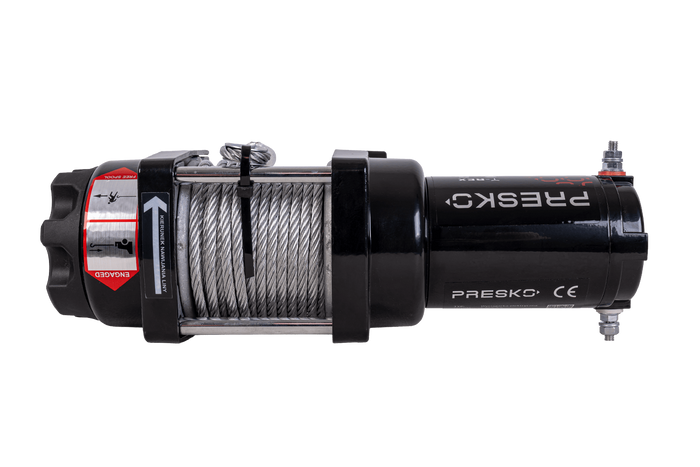 Cabrestante eléctrico para remolque PRESKO T-REX 3.5 12V 1590kg con cable de acero de 12m