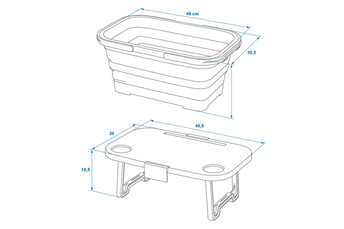 Cesta de picnic con tapa ProPlus 370315, cesta plegable con función de mesa, 20 L.