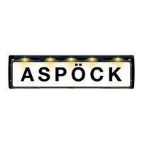 Marco de matrícula con iluminación LED ASPOCK FLEXLED cable 12V 0,8m