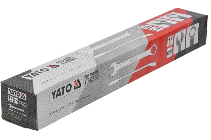 YATO YT-0363 Llaves combinadas 8-32mm 17 piezas.