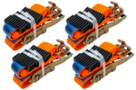 Juego de cuatro correas de transporte de 3 puntos con tensor para remolque UNITRAILER 3m/50mm/4t naranja
