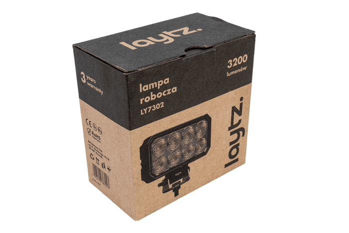 Reflector de lámpara de trabajo LED LAYTZ LY7302, 32 LED, 3200 lm, rectangular