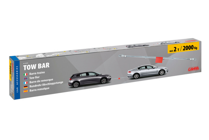Barra de remolque LAMPA, barra de remolque rígida, 2000 kg