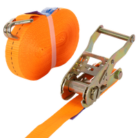 Correa de amarre UNITRAILER de 12 m/25 mm/1 t de color naranja con tensor