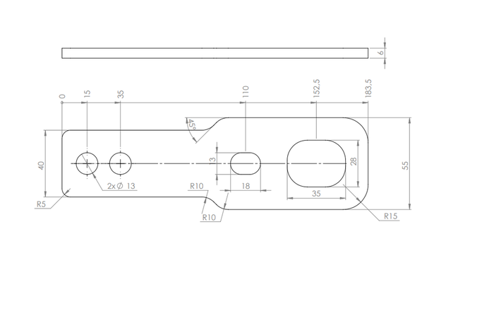 Soporte de gancho para fijar correas de transporte UNITRAILER, longitud 183,5 mm