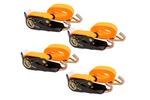Juego de cuatro cintas transportadoras KAMAR de 3 m/25 mm/0,8 t de color naranja con tensor.
