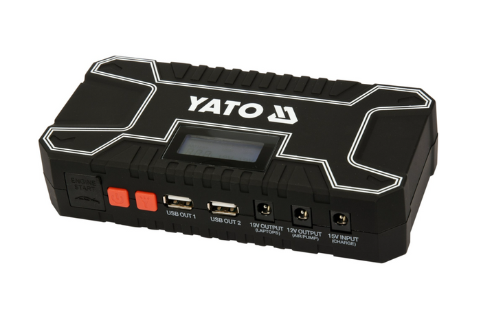Banco de energía YATO YT-83082 de 12000 mAh con pantalla LCD