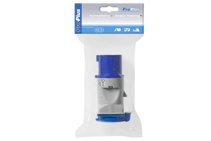 Adaptador ProPlus 373519 de enchufe CEE a toma de corriente con conexión a tierra.