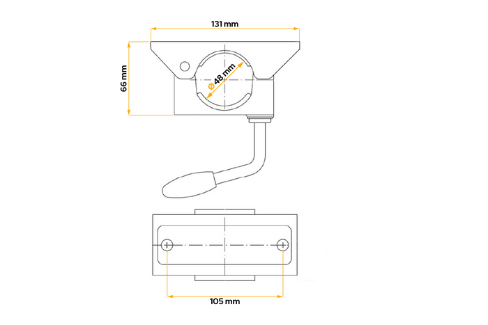Abrazadera para rueda jockey UNITRAILER 48mm