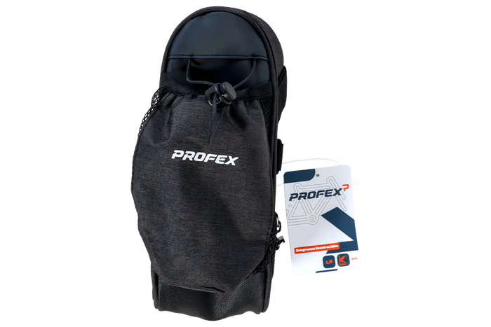 Bolsa de sillín para bicicleta PROFEX 82318 Long Black Lux con bolsillo para botella
