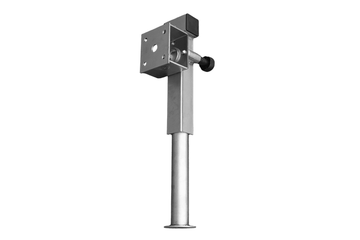 UNITRAILER D-110.000.049 Soporte de manivela extensible para remolque de plataforma plana de 1300 kg, 410-645 mm