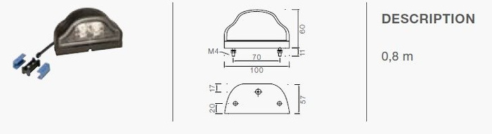 Conjunto: 2 x Luz de la placa de matrícula Aspöck Regpoint LED 0,8 m