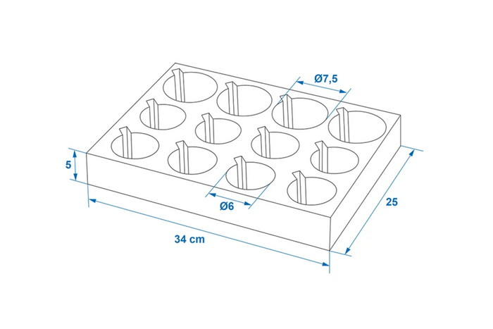 Soporte para vasos y tazas ProPlus 761472PM para caravana, de espuma suave, con capacidad para 12 vasos.