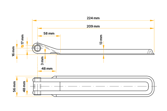 Bisagra lateral de remolque WINTERHOFF BSCH 10-17-220 para montaje lateral de remolque