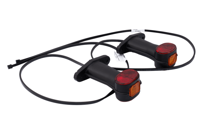 Juego de dos lámparas de señalización universales ASPÖCK SUPERPOINT II sobre brazo de goma