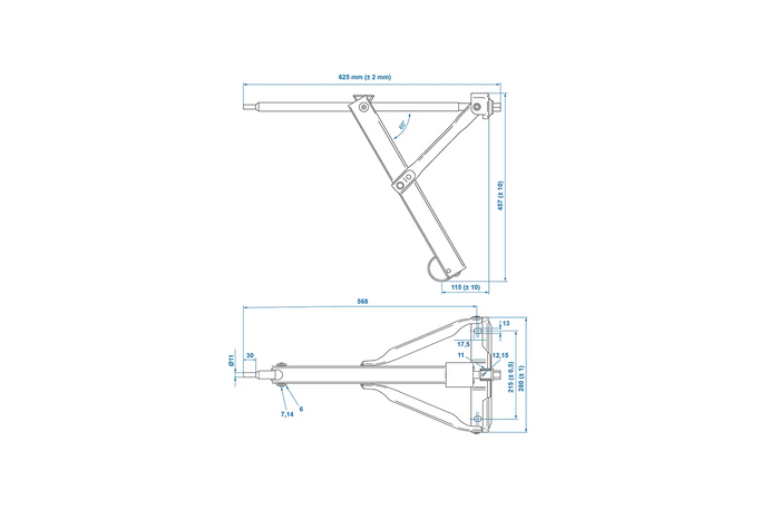 Estabilizador de esquina extensible ProPlus 361501 para remolque de 500 kg y 457 mm
