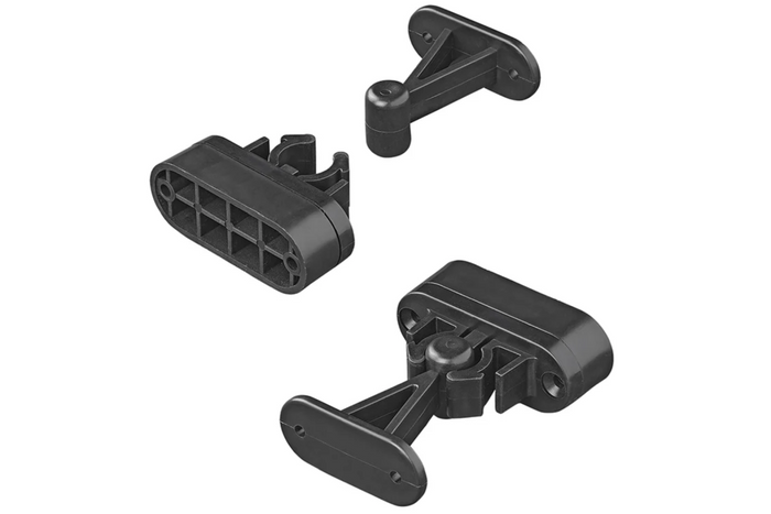 Pestillo de puerta para caravana o autocaravana ProPlus 362622V02BK, manija negra con resorte para sujetar la puerta.