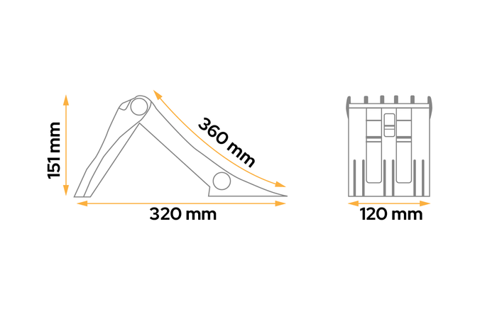 Calzo de rueda LOKHEN ORIGAMY 36 h: 151 mm plegable