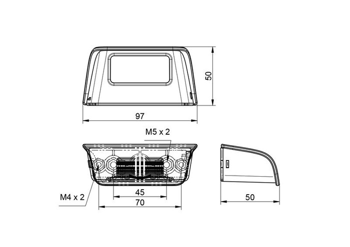 Lámpara de matrícula DOBPLAST DPT20 con cable de 0,5 m