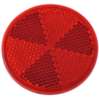 Reflector rojo fi 60 mm con cinta adhesiva