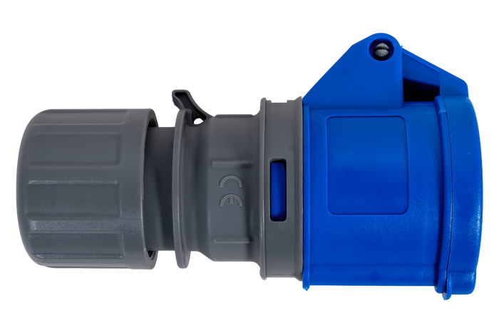 Enchufe eléctrico MANTES 2P+Z, enchufe portátil 16A 230V con tapa.