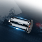 Cargador de coche circular de plástico BASEUS USB-A, USB-C de 30 W