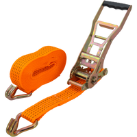 Cinta transportadora UNITRAILER ERGO de 8 m/50 mm/5 t de color naranja con tensor.