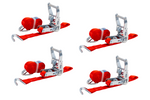 Juego de cuatro correas de transporte UNITRAILER con tensor 4m/25mm/1t rojas