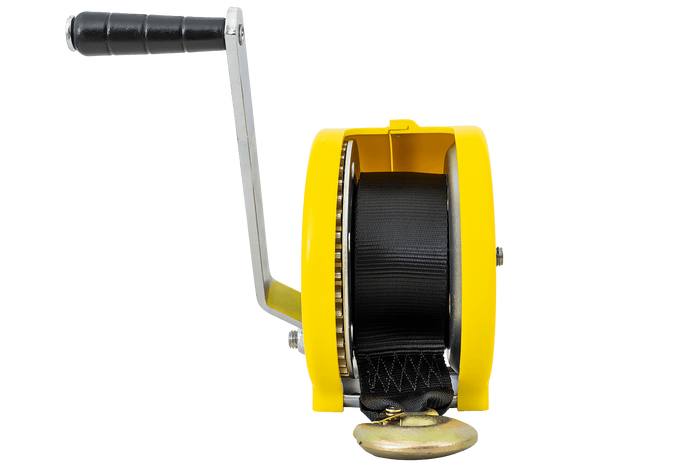 Cabrestante KNOTT 450 KG con cinta carcasa amarilla