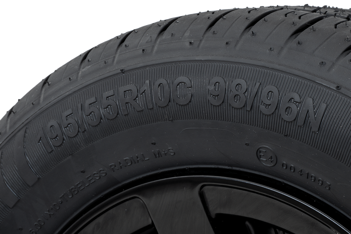 Rueda reforzada para remolque KENDA TIRE 195/55 R10C 98/96N LLANTA DE ALUMINIO STARCO negra 6Jx10"H2 5x112 ET:-4