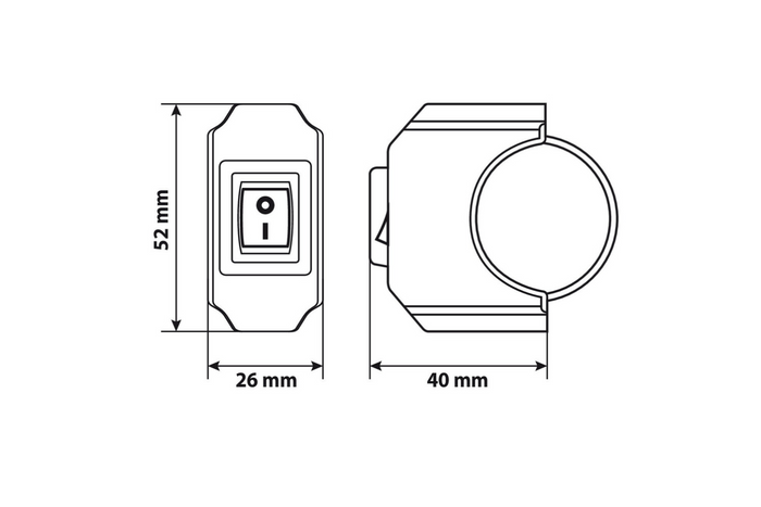 Interruptor de volante impermeable LAMP 90462 para el control de dispositivos eléctricos de 12 V y 6 A máx.