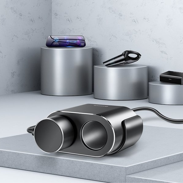 Cargador de coche de alta eficiencia BASEUS (2 puertos USB + 2 tomas de encendedor de cigarrillos, 80 W)