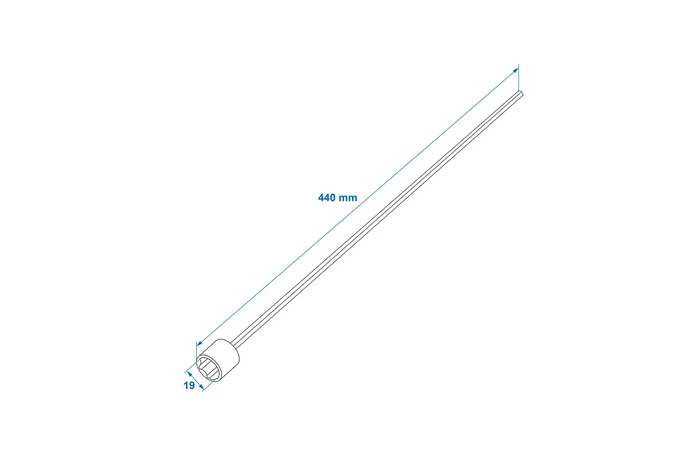 Extensión de soporte ProPlus 360029 para remolque portacontenedores de 440 mm y 19 mm.
