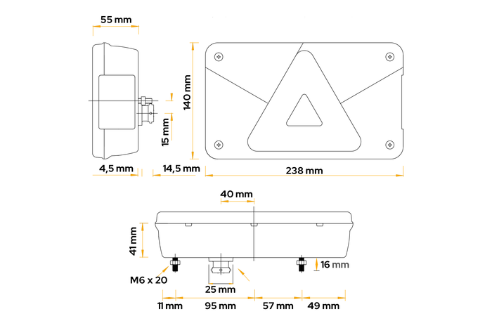 Luz trasera ASPÖCK MULTIPOINT V 6 funciones izquierda