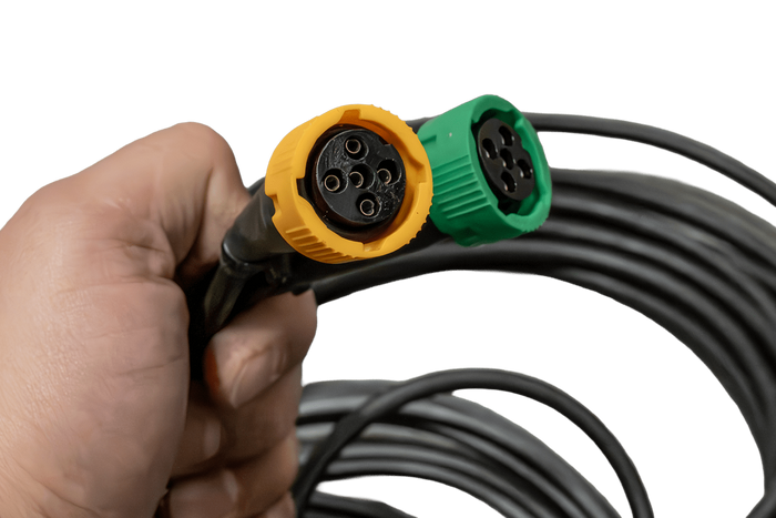 Cableado para remolque de instalación eléctrica OUTLET MANTES, 5,2 m, enchufe de 13 pines, 2 conectores de bayoneta de 5 pines.