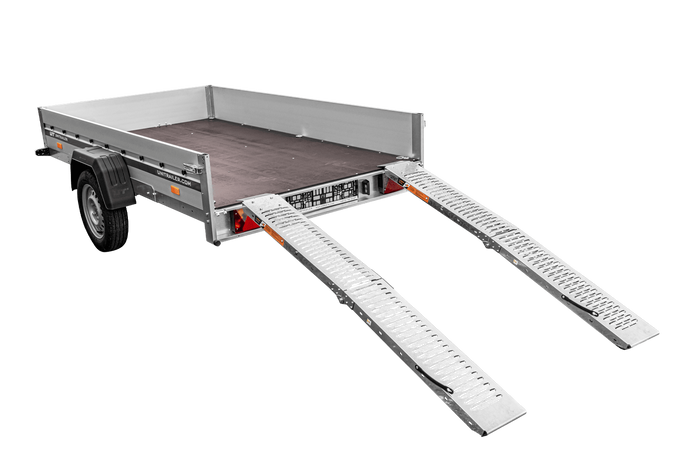 Rampas plegables UNITRAILER ALR004B de acero para remolques, 190 cm, 400 kg, juego de 2