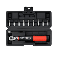 Juego de llaves dinamométricas YATO de 1/4" y 5–25 Nm, 11 piezas
