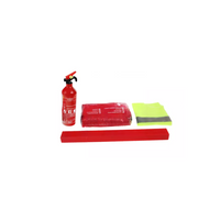 Kit de coche HERMON: botiquín de primeros auxilios, extintor, triángulo, chaleco