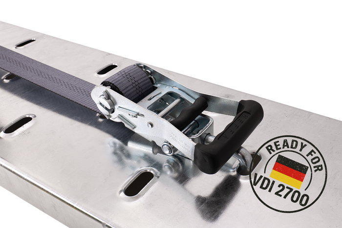 Correa de transporte para grúa HEFFA CARLINE 130, correa de sujeción de ruedas, 2,8 m/50 mm/5 t, VDI 2700