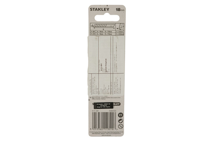 Cuchillas de repuesto STANLEY de 18 mm, 100 unidades