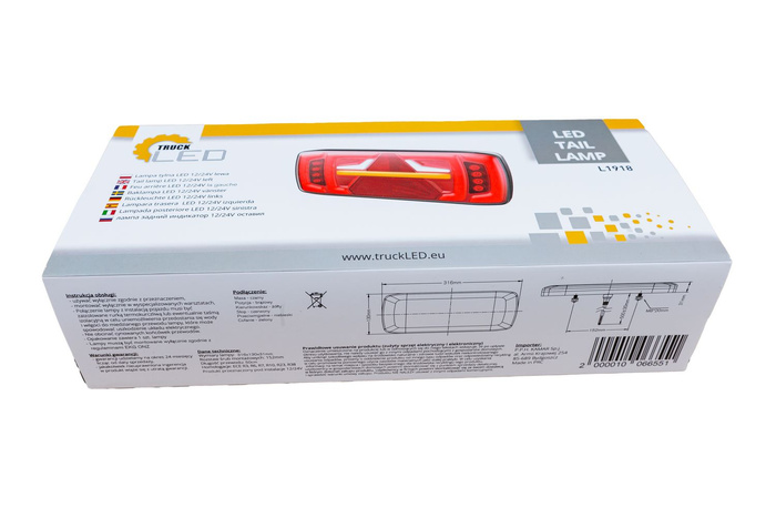 TruckLED L1918 Luz trasera LED, 6 funciones, izquierda