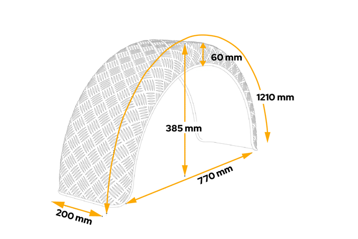 Guardabarros de remolque 14-15" DOMAR D29122 paso de rueda 770/200mm