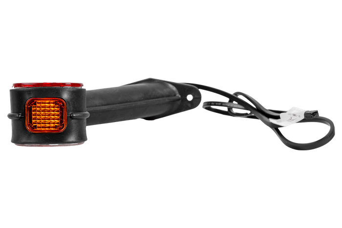 Luz de posición izquierda ASPÖCK SUPERPOINT II con brazo de goma y cable lateral.