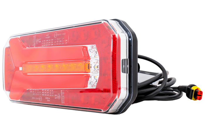 Luz trasera LED WAŚ W150DD universal con 6 funciones